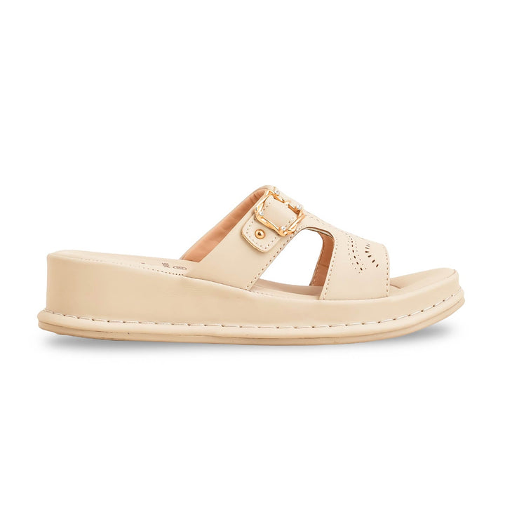 Beige Formal Slipper For Ladies PU0495