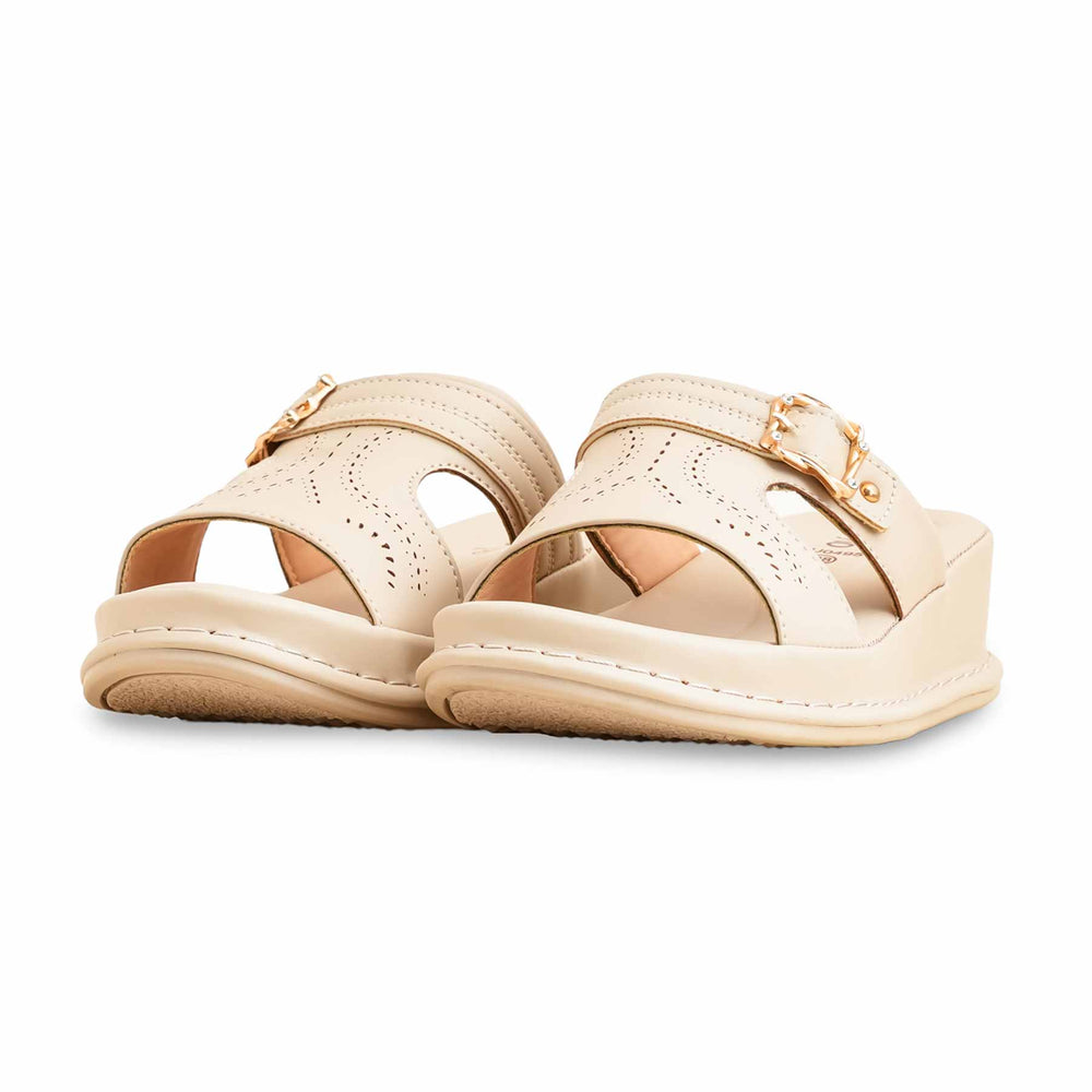 Beige Formal Slipper For Ladies PU0495