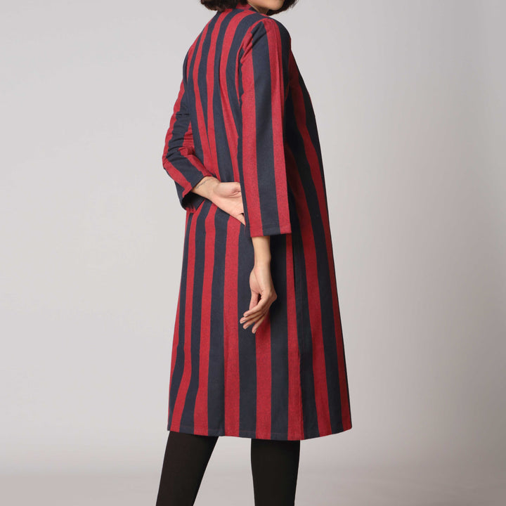 1PC- Stripe Over Coat