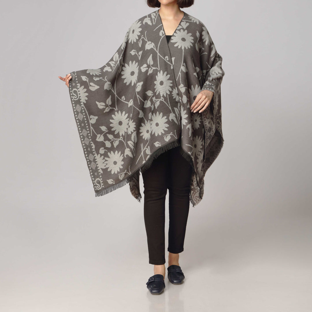 Grey Cape Shawl PW2816