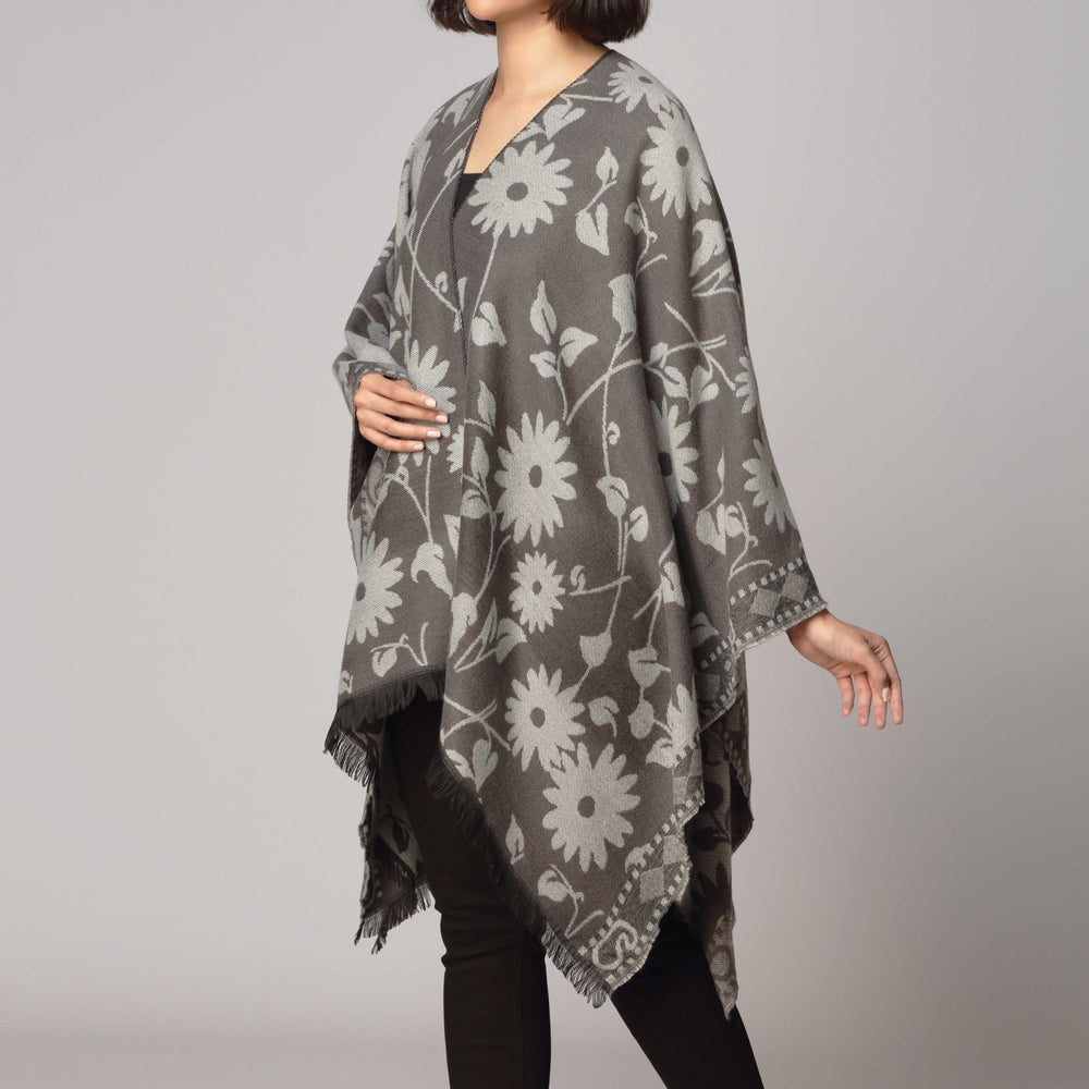 Grey Cape Shawl PW2816