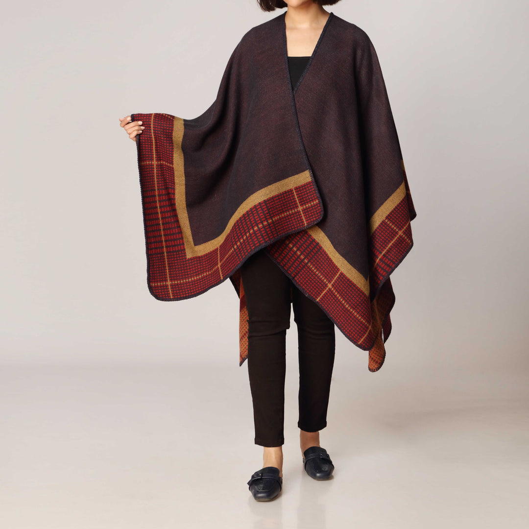 Burgndy Cape Shawl PW2822