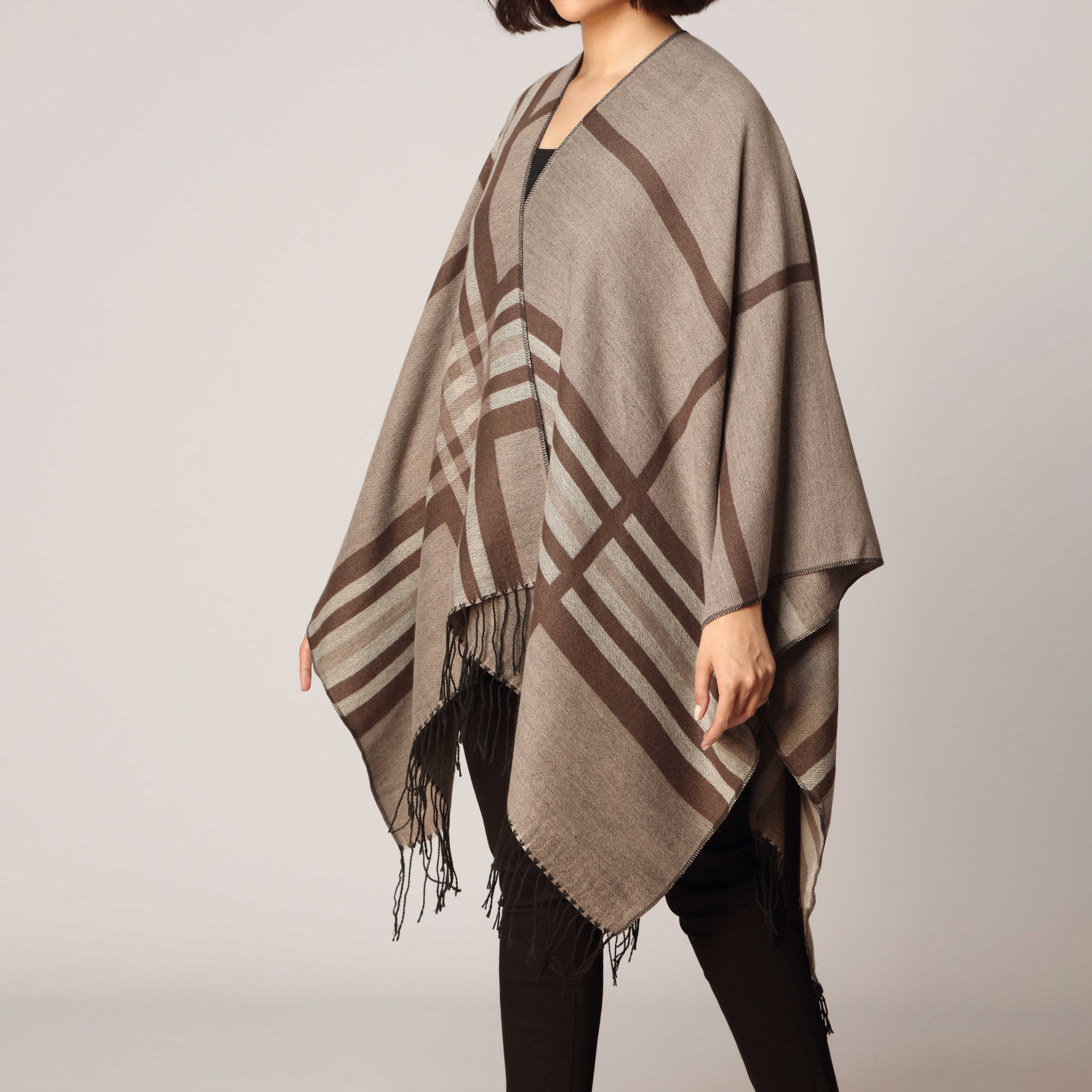 Khaki Cape Shawl PW2823