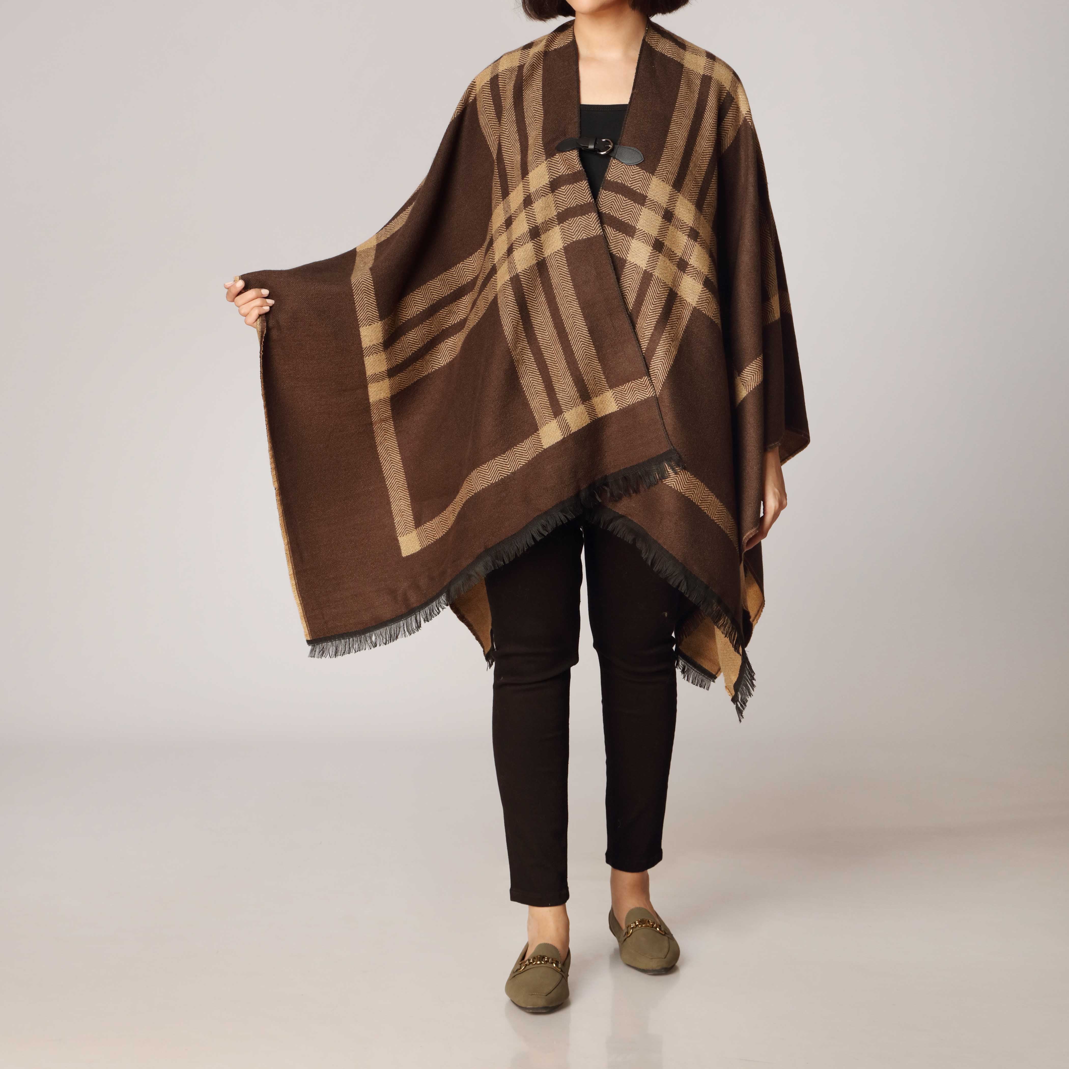 Coffee Cape Shawl PW2824