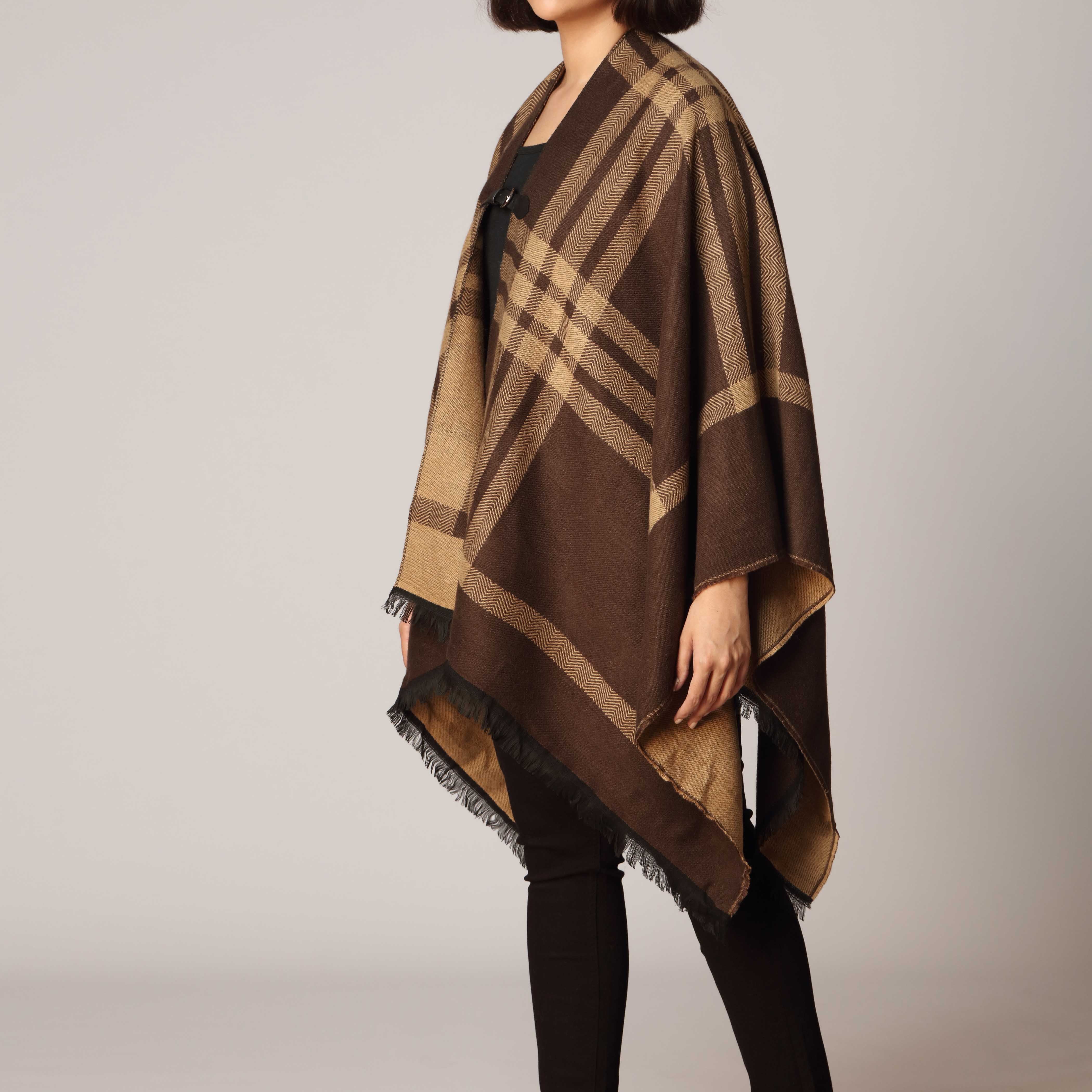 Coffee Cape Shawl PW2824