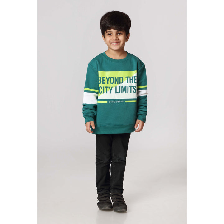 Boys Green Fleece Sweat Shirt PW2845