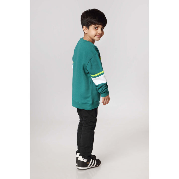 Boys Green Fleece Sweat Shirt PW2845