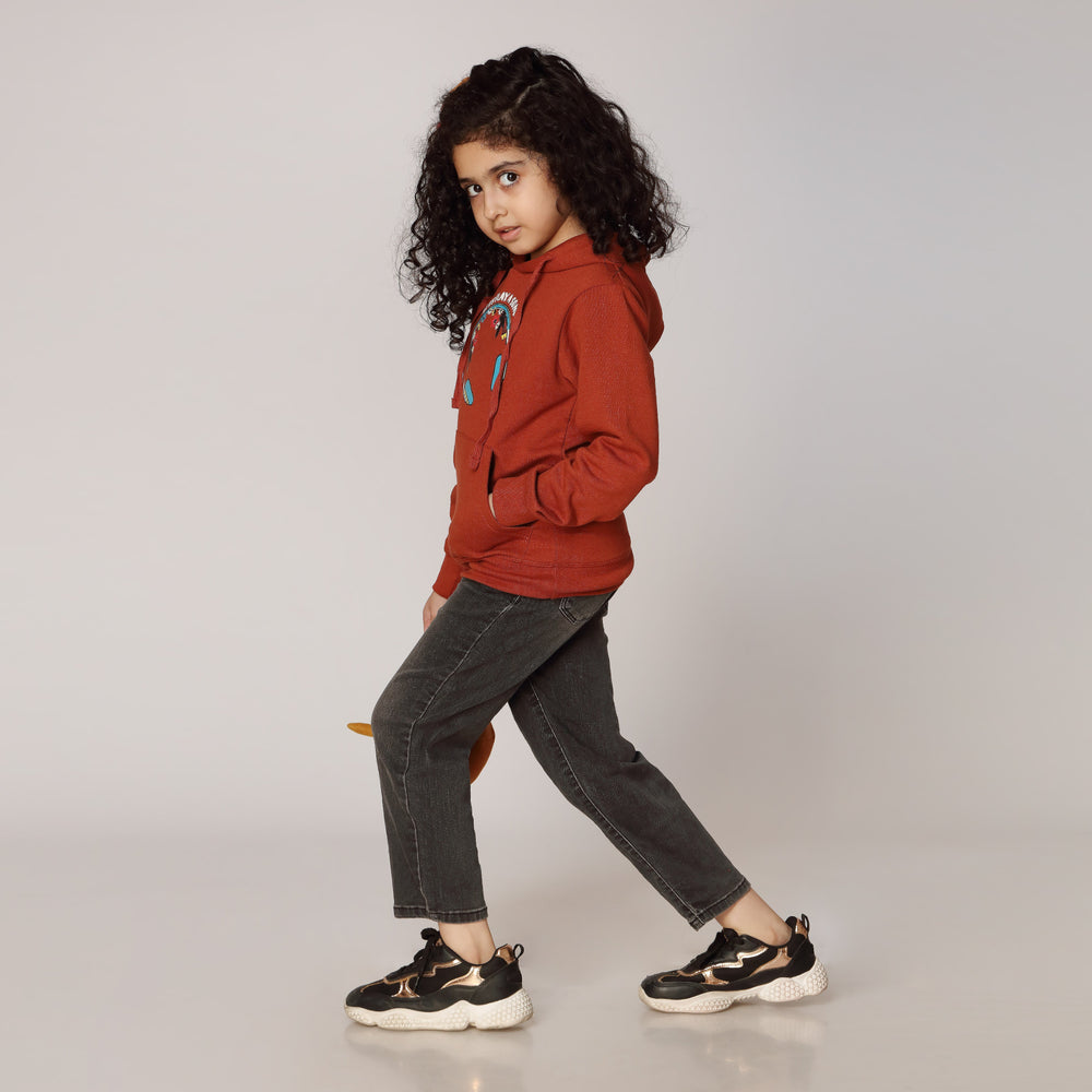 Girls Rust Fleece Puller Hoodie PW2865