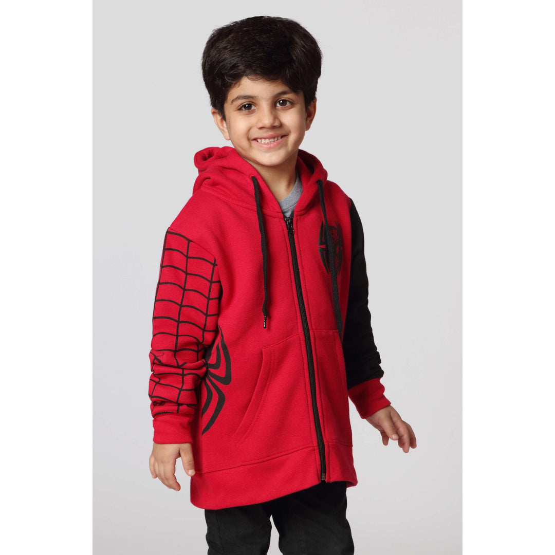 Boys Red Fleece Zipper Hoodie PW2866