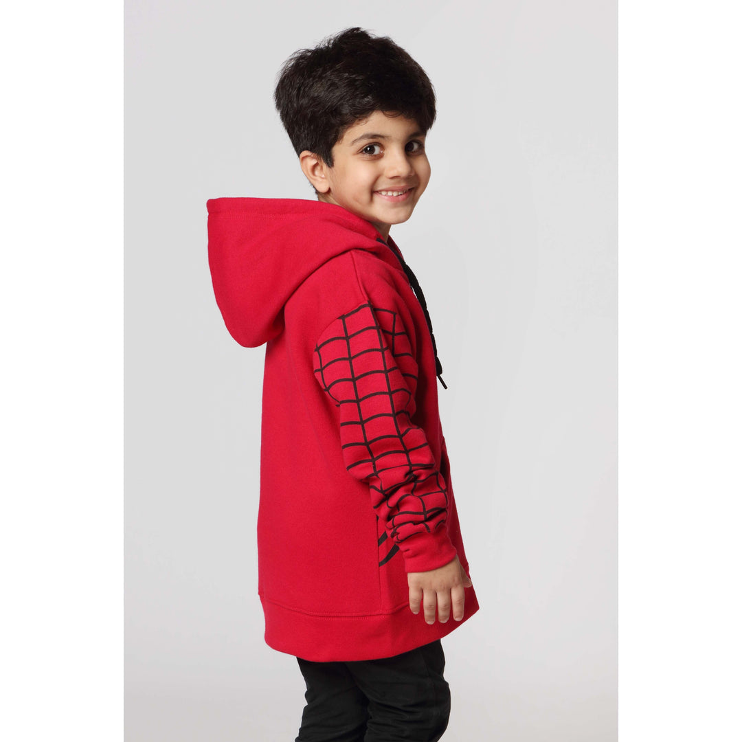 Boys Red Fleece Zipper Hoodie PW2866