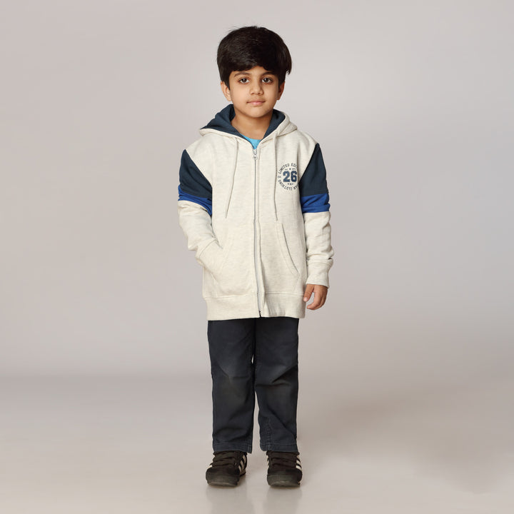 Boys Blue Fleece  Zipper Hoodie PW2867