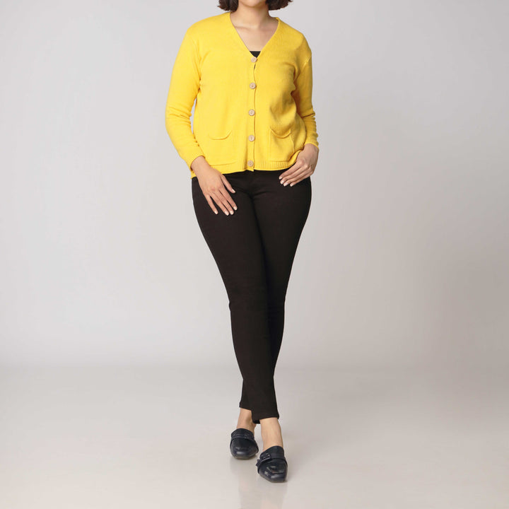 Mustard Mid Length Cardigan PW2914