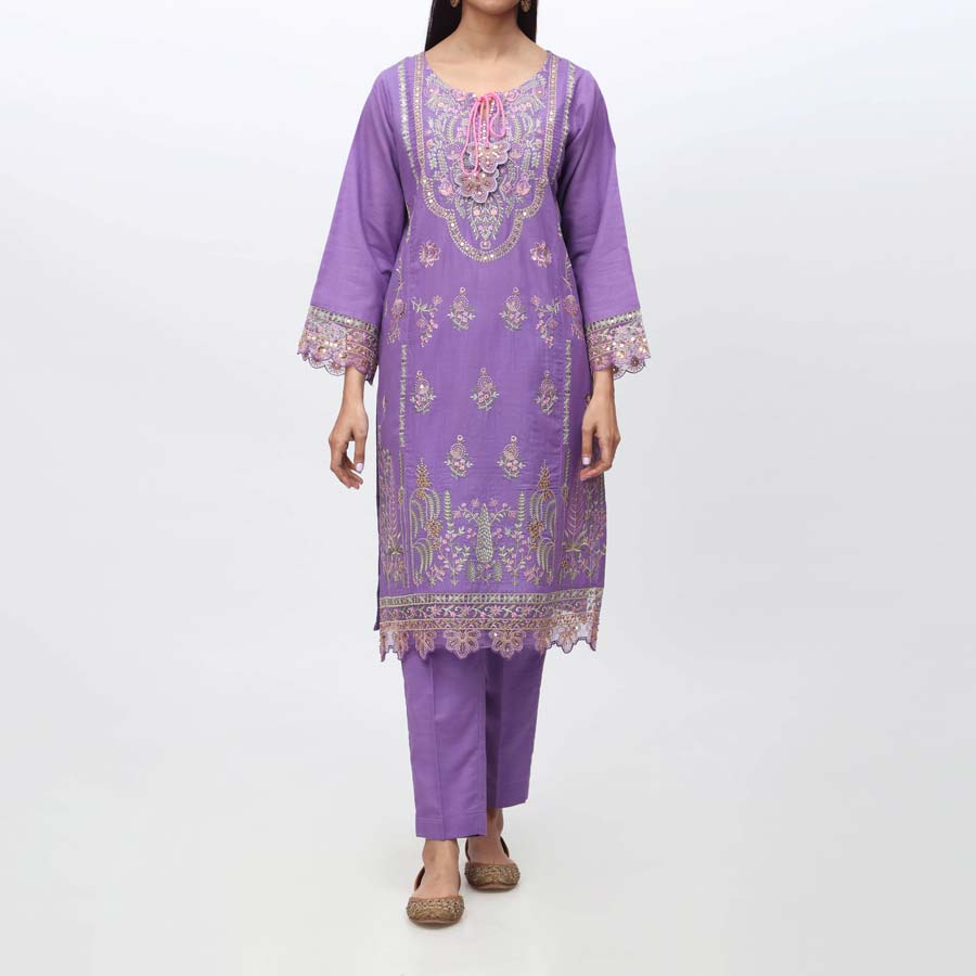 2PC- Embroidered Khaddar Shirt & Trouser PW3057