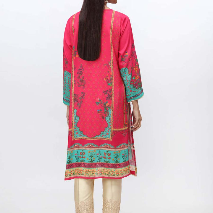 1PC- Embroidered & Digital Printed RawSilk Shirt PW3063