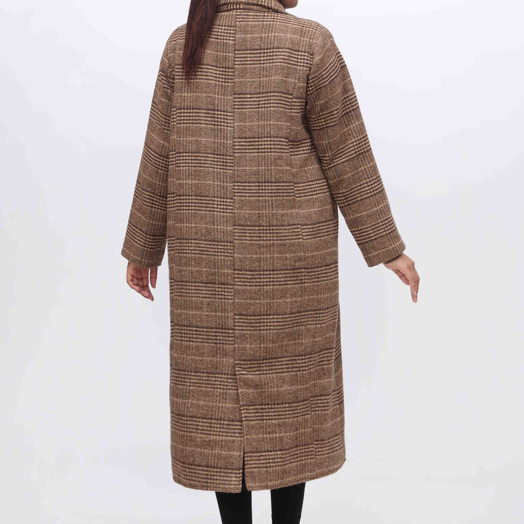 1PC- Woolen Checkered Coat PW3064