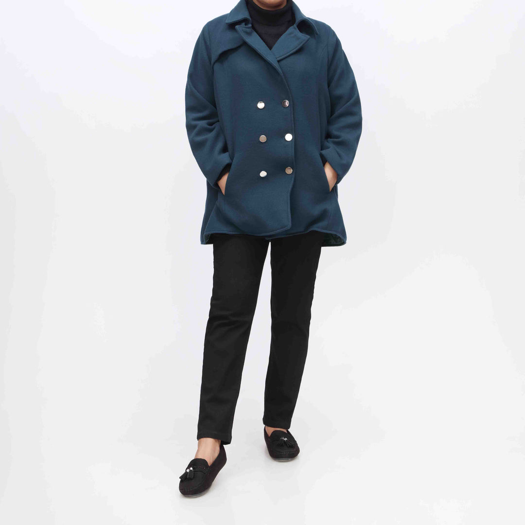 1PC- Woolen Button Coat PW3066