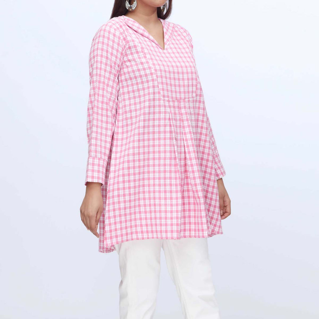 1PC-Flannel Checkered Top PW3071