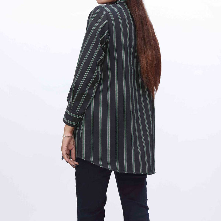 1PC- Flannel Stripe Top PW3075