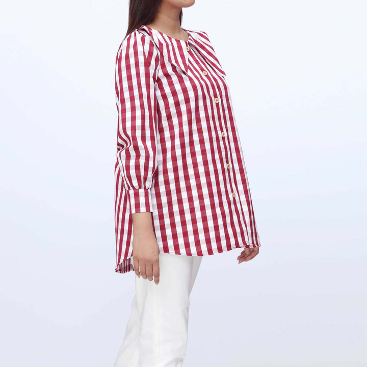 1PC-Flannel Checkered Top PW3077