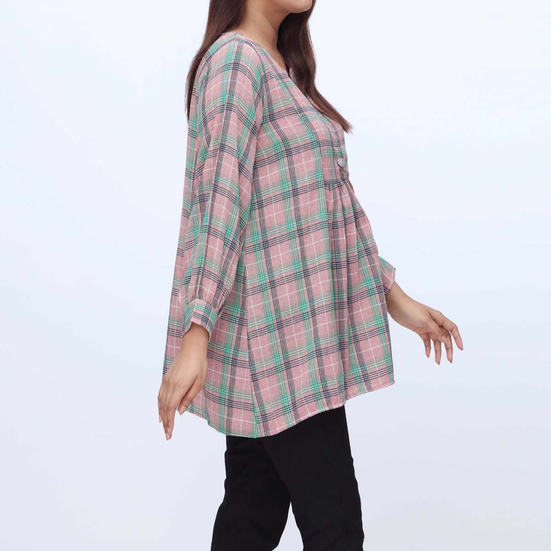 1PC-Flannel Checkered Top PW3080