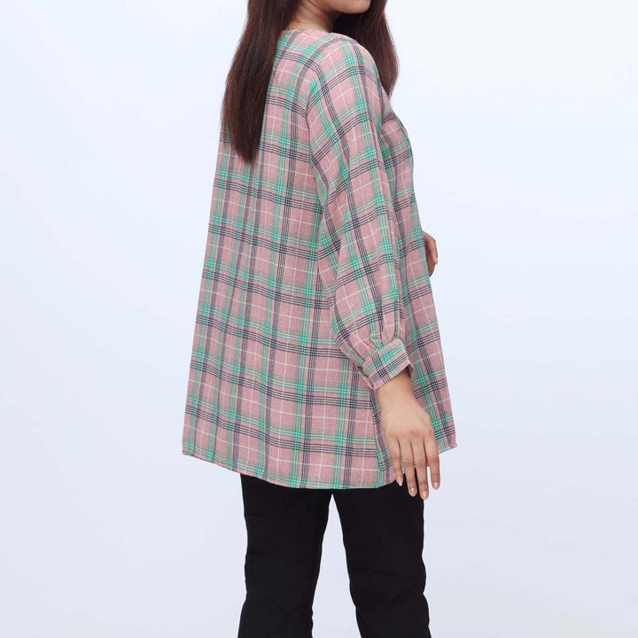 1PC-Flannel Checkered Top PW3080