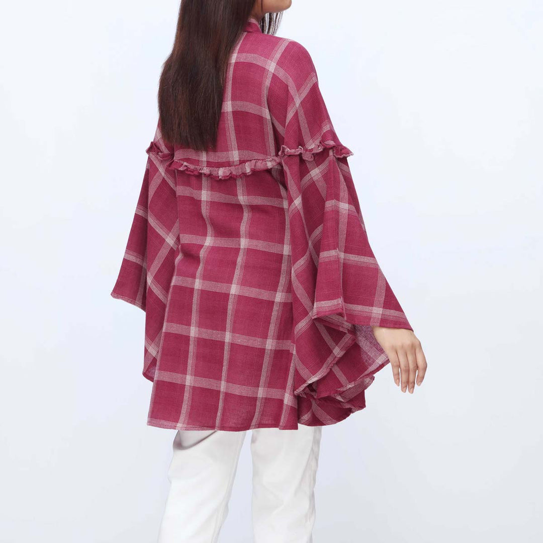 1PC-Flannel Checkered Top PW3084