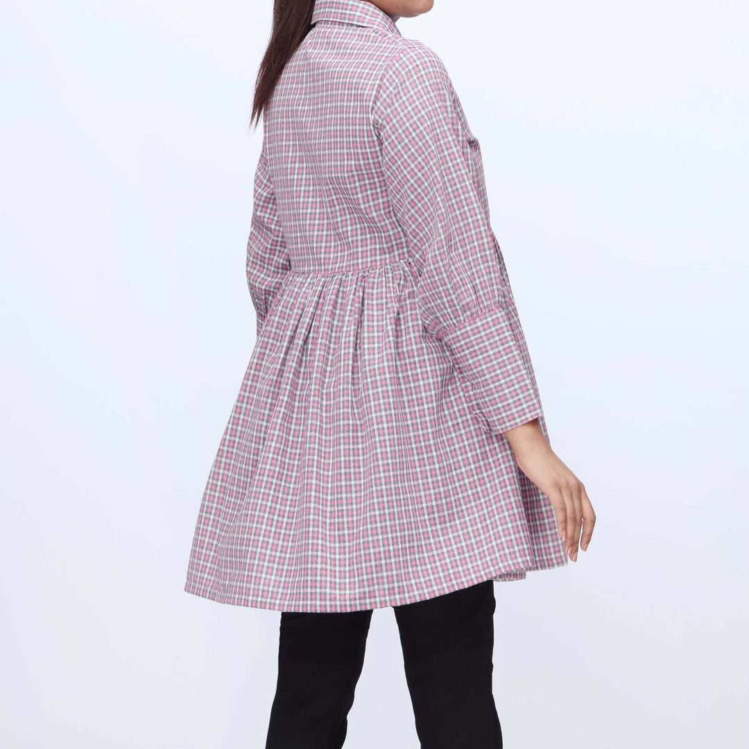 1PC-Flannel Checkered Top PW3086