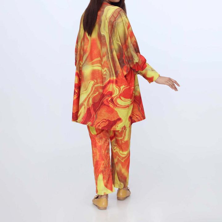 2PC-Printed Grip Silk Shirt & Trouser PW3089