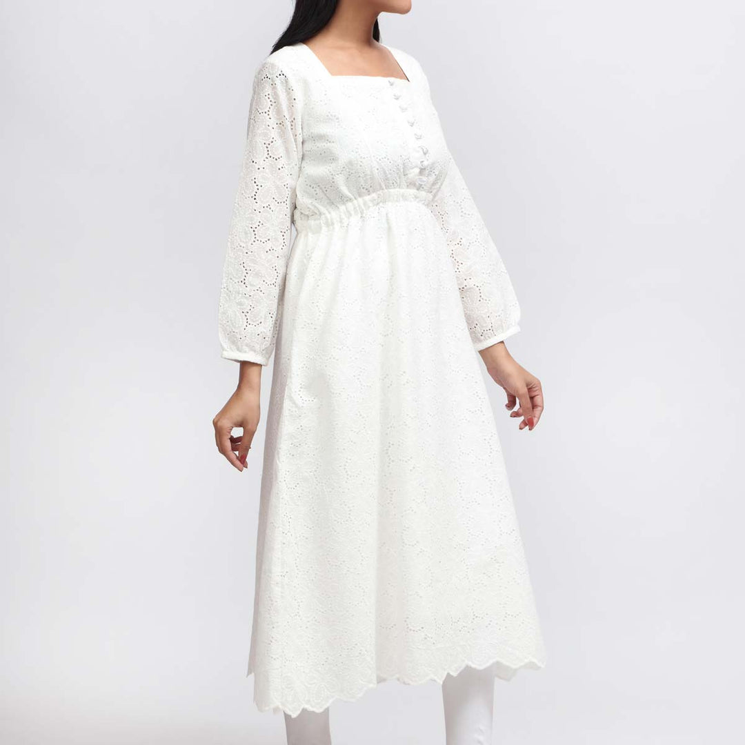 1PC- Embroidered Chikankari Shirt PW3136