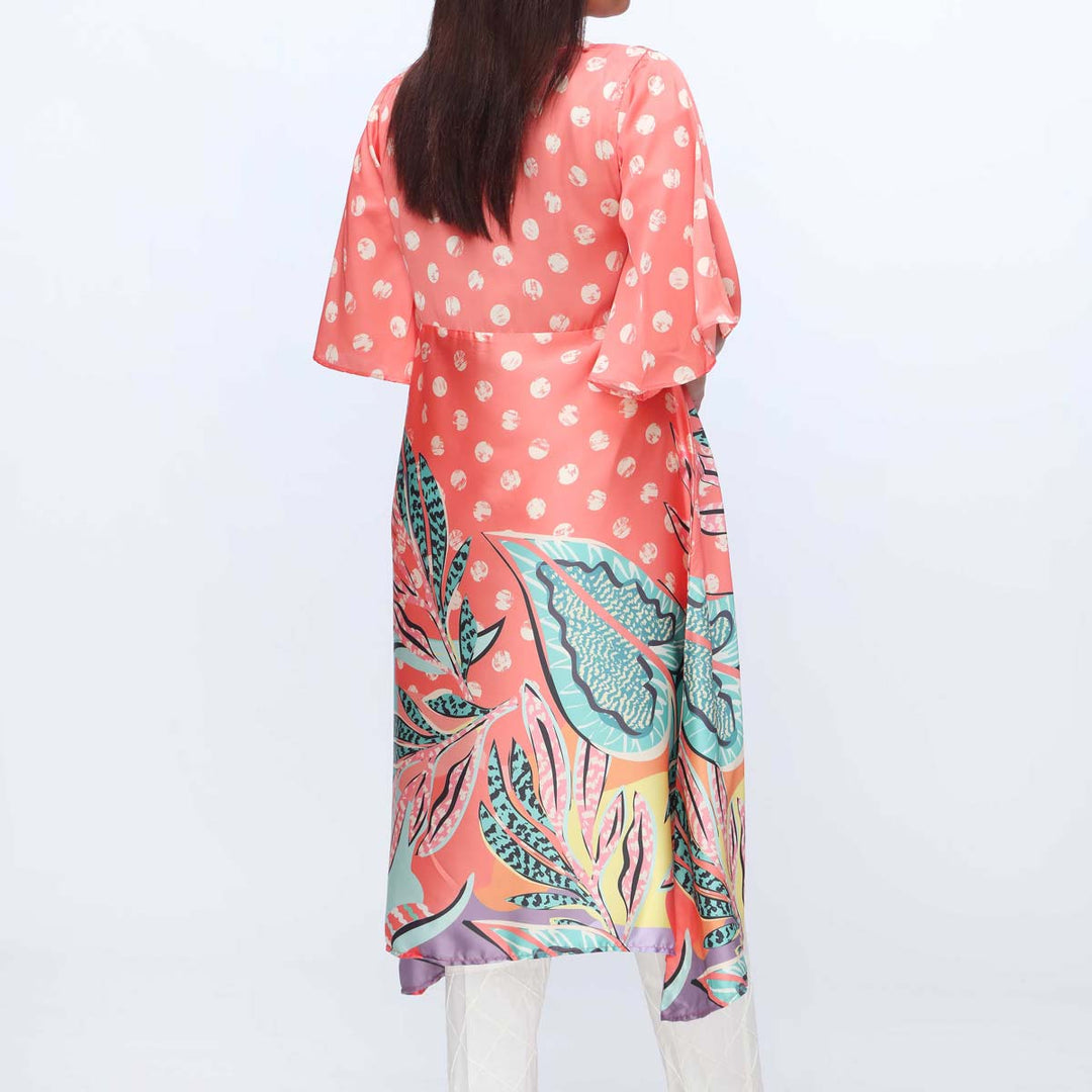 1PC-Printed Grip Silk Long Shirt PW3150