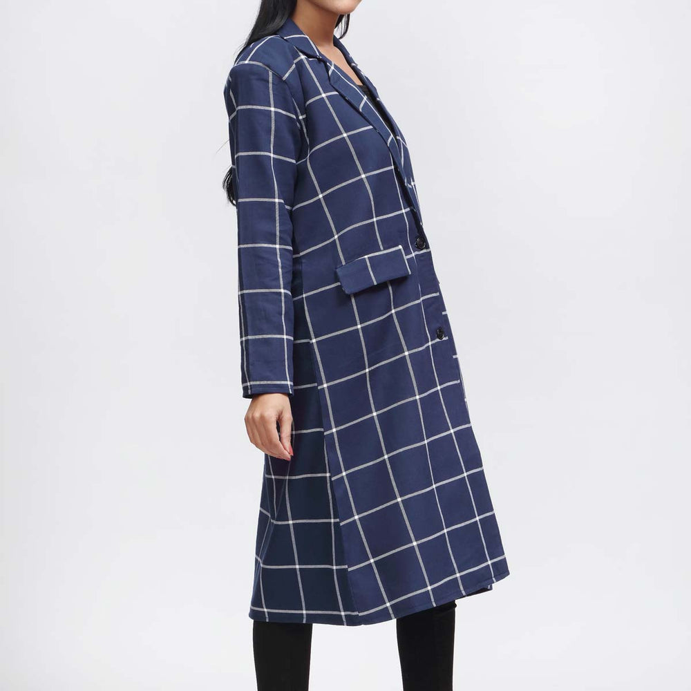 1PC- Flannel Checkered Coat  PW3166