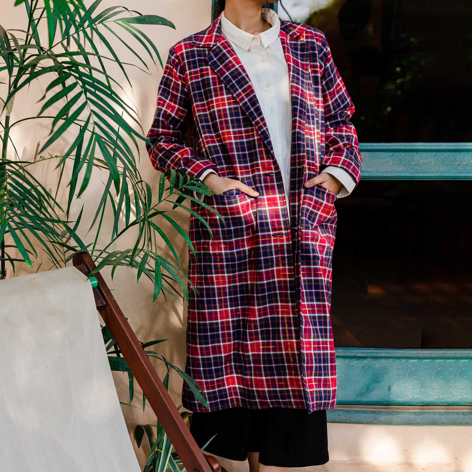 Flannel long coat 2025