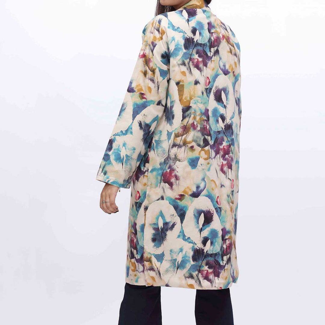 1PC- Printed Flannel Coat  PW3181