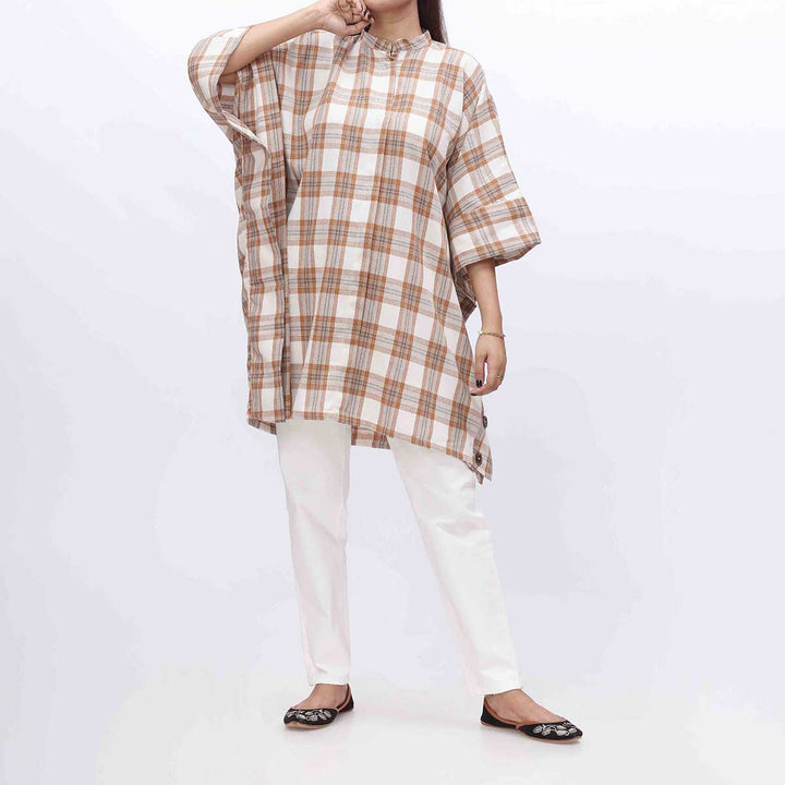 1PC- Flannel Checkered Top PW3211