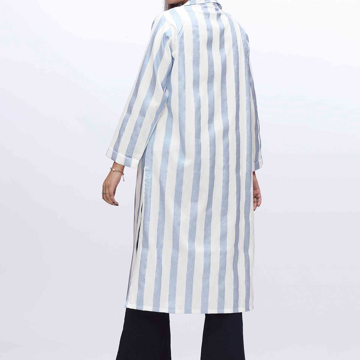 1PC- Stripe Over Coat PW3236