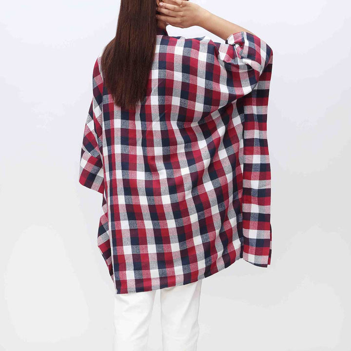 1PC- Flannel Checkered Top PW3275