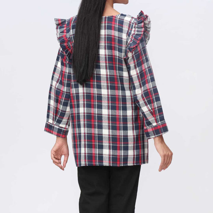 1PC- Flannel Checkered Top PW3279