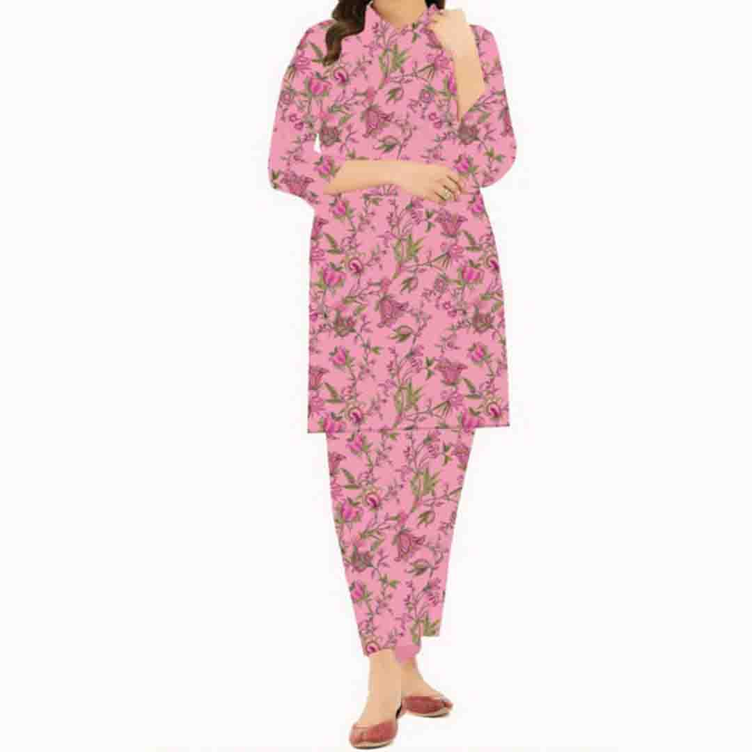 2PC- UnStitched Digital Printed Khaddar Shirt & Trouser PW3413