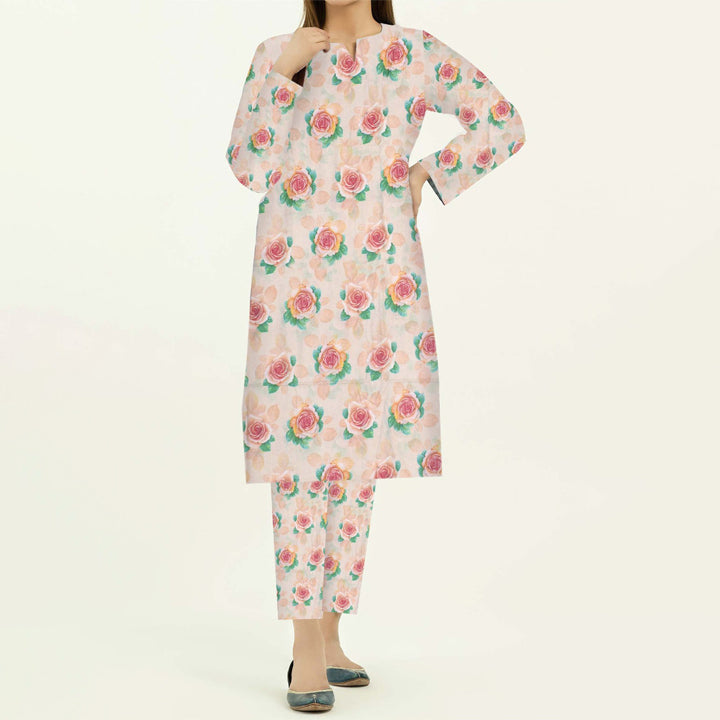 2PC- Digital Printed Cambric Suit PW3447