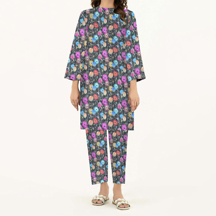 2PC- Digital Printed Cambric Suit PW3449