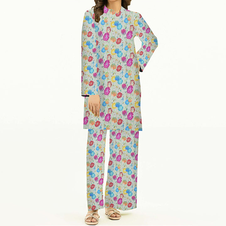 2PC- Digital Printed Cambric Suit PW3461