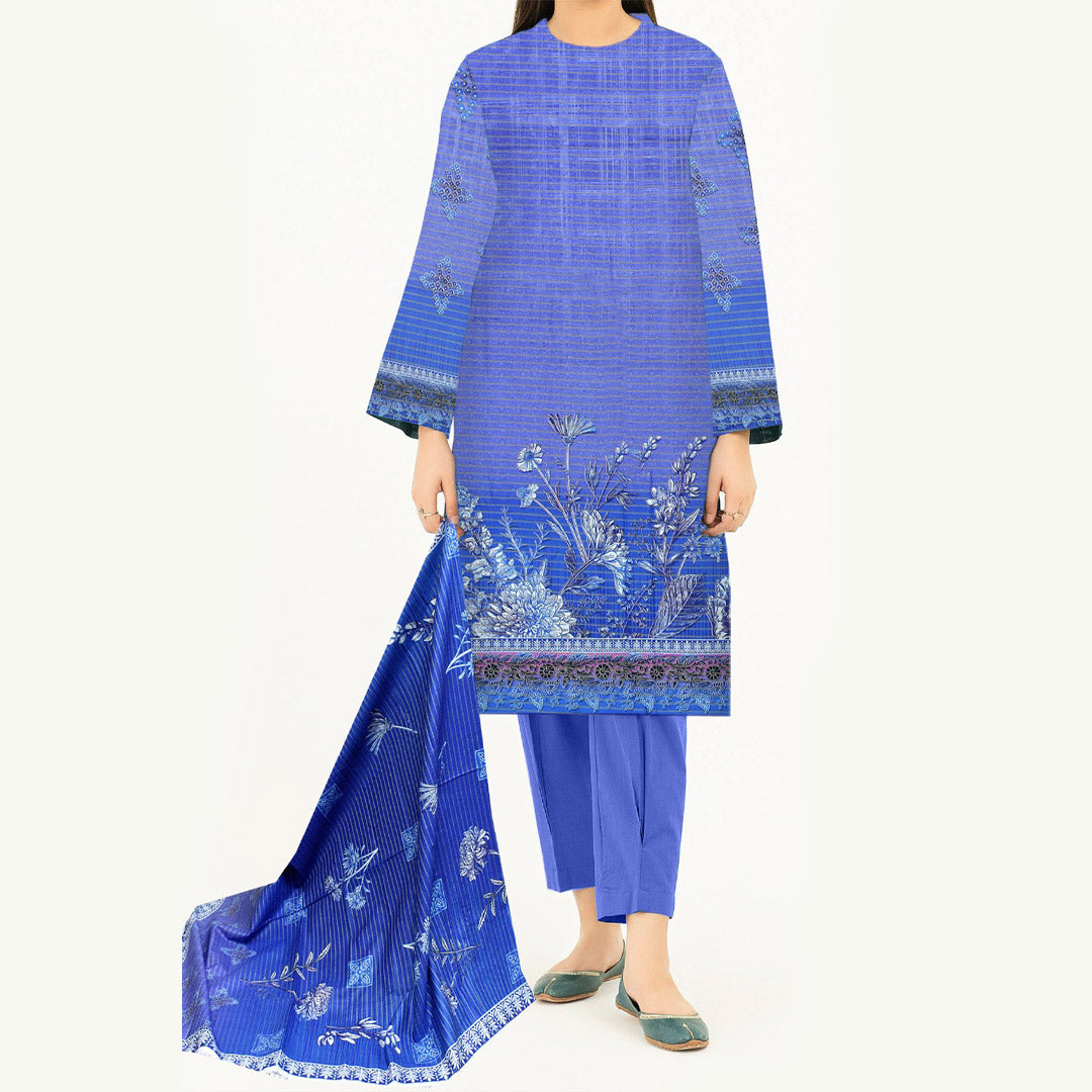 3PC- Digital Printed Khaddar Suit PW3469