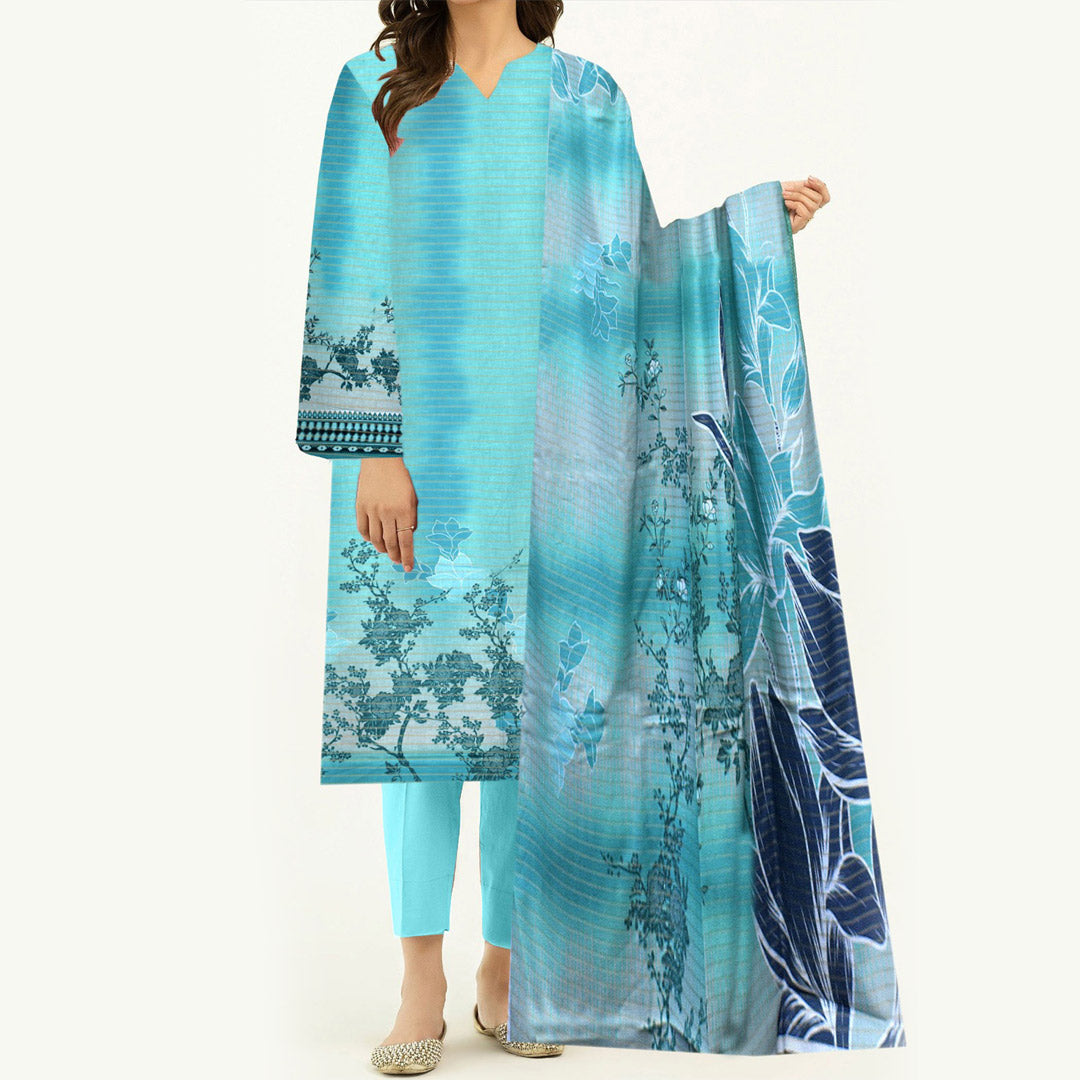 3PC- Digital Printed Khaddar Suit PW3471