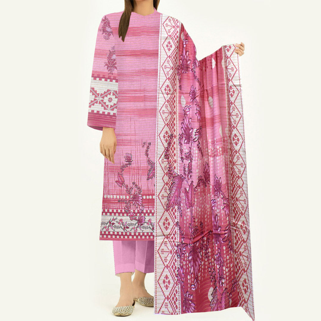 3PC- Digital Printed Khaddar Suit PW3472