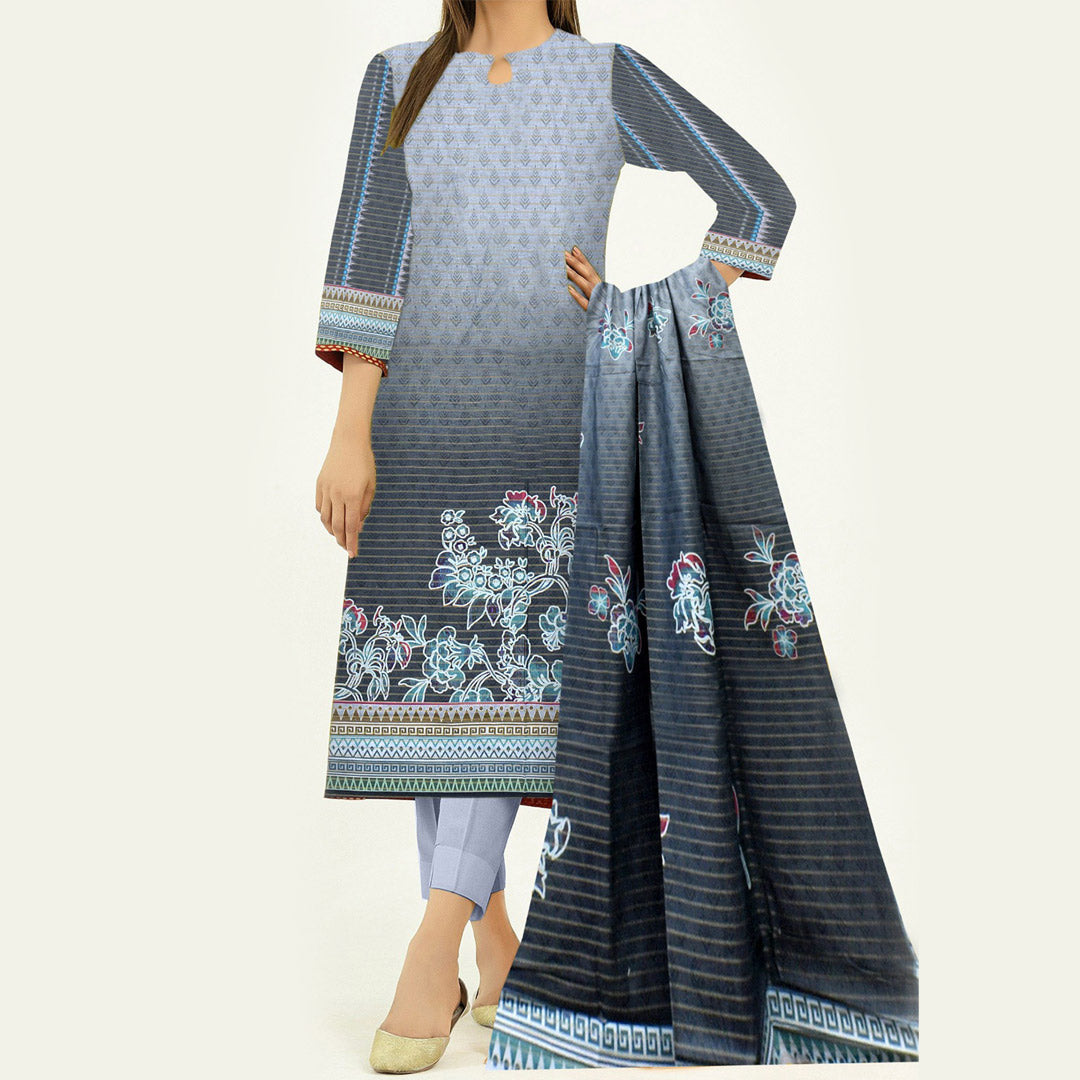 3PC- Digital Printed Khaddar Suit PW3478