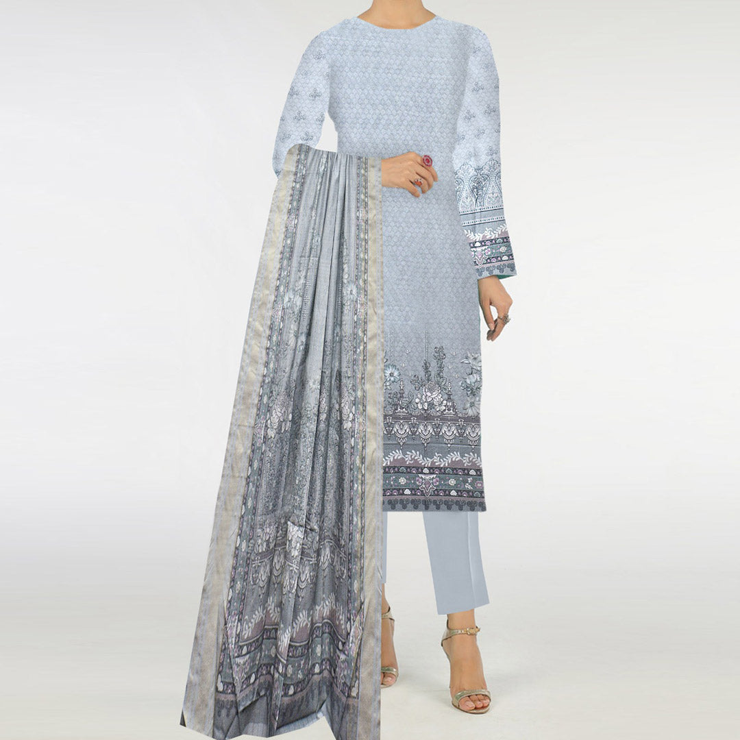 3PC- Digital Printed Dhanak Suit PW3489