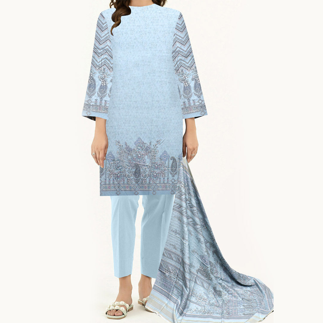 3PC- Digital Printed Dhanak Suit PW3491