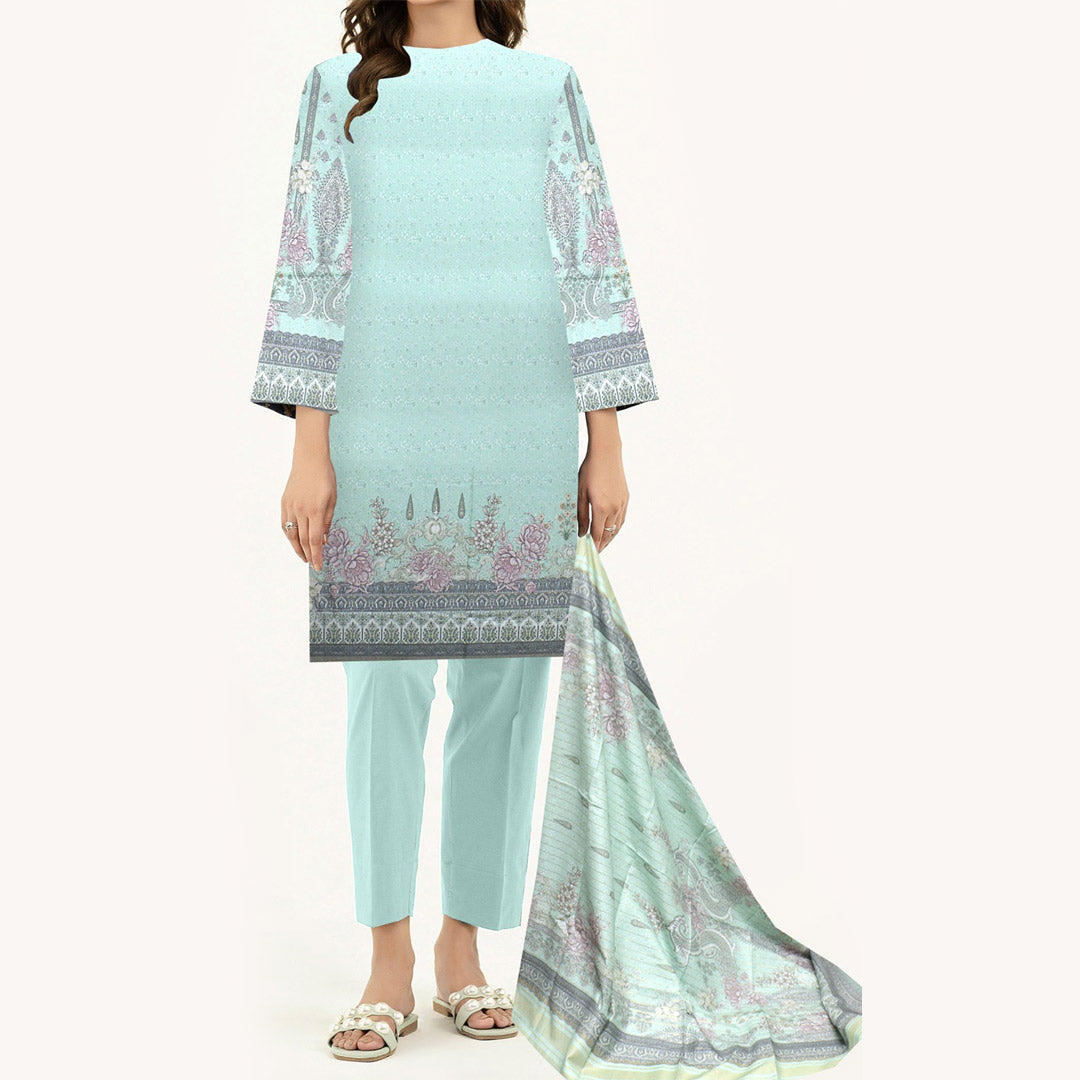 3PC- Digital Printed Dhanak Suit PW3494