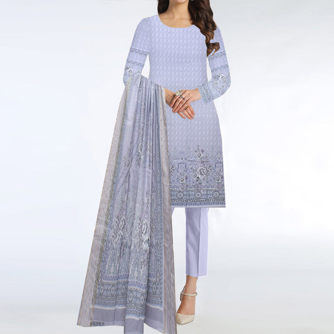 3PC- Digital Printed Dhanak Suit PW3495