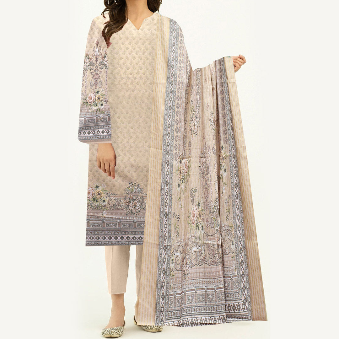 3PC- Digital Printed Dhanak Suit PW3497